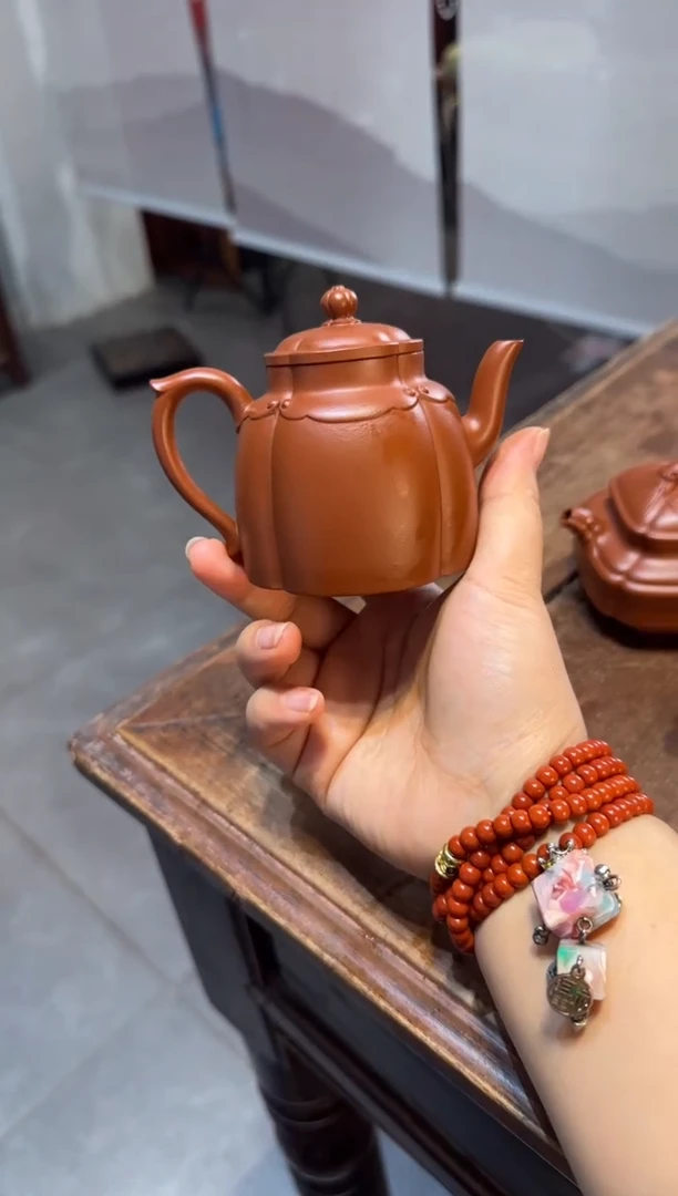 茶壶紫砂战*！锦绣如意 朱泥