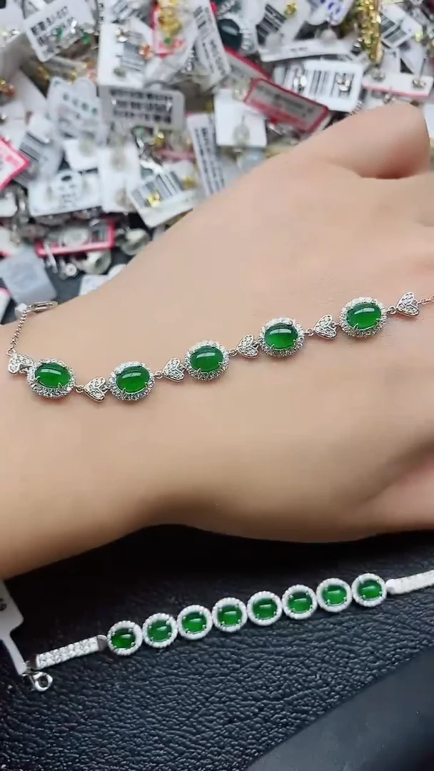 银S925镶嵌戒指翡翠1