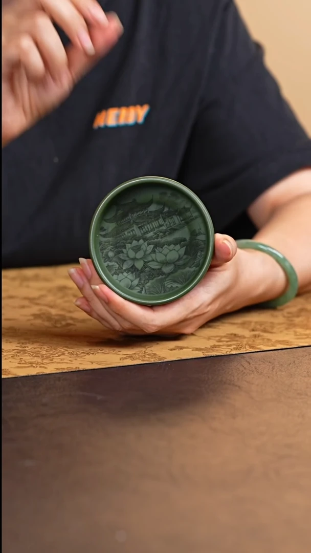 茶杯紫砂宜兴原矿紫砂老墨绿泥主人杯