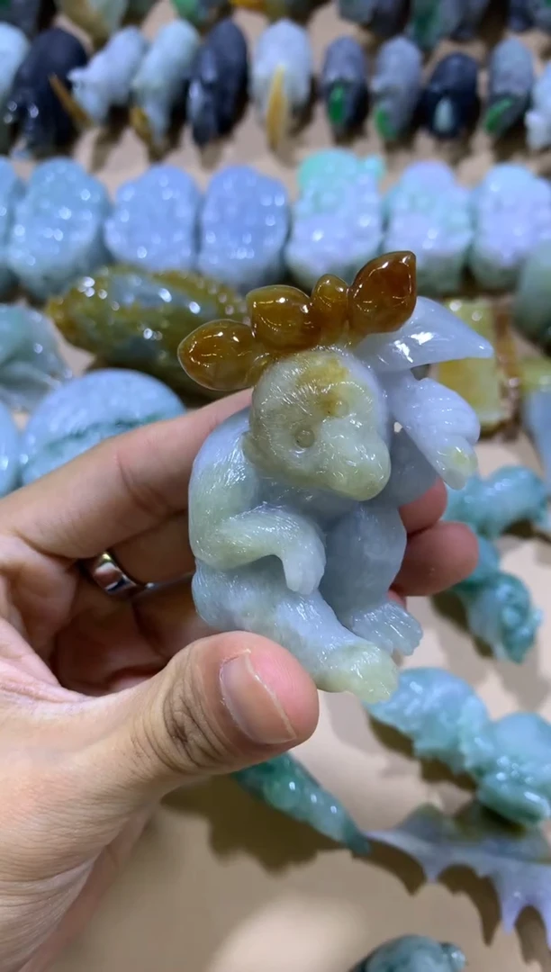 未镶嵌挂件翡翠落***情人翡翠摆件