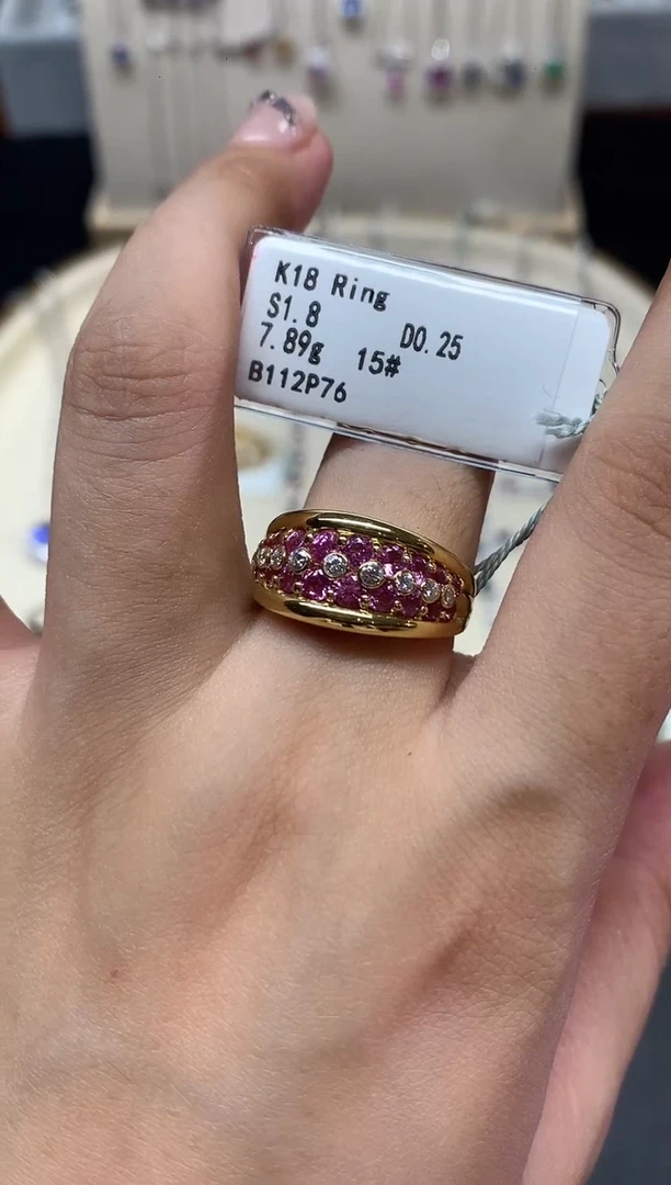 18K金镶嵌戒指定制蓝宝石W610|8580