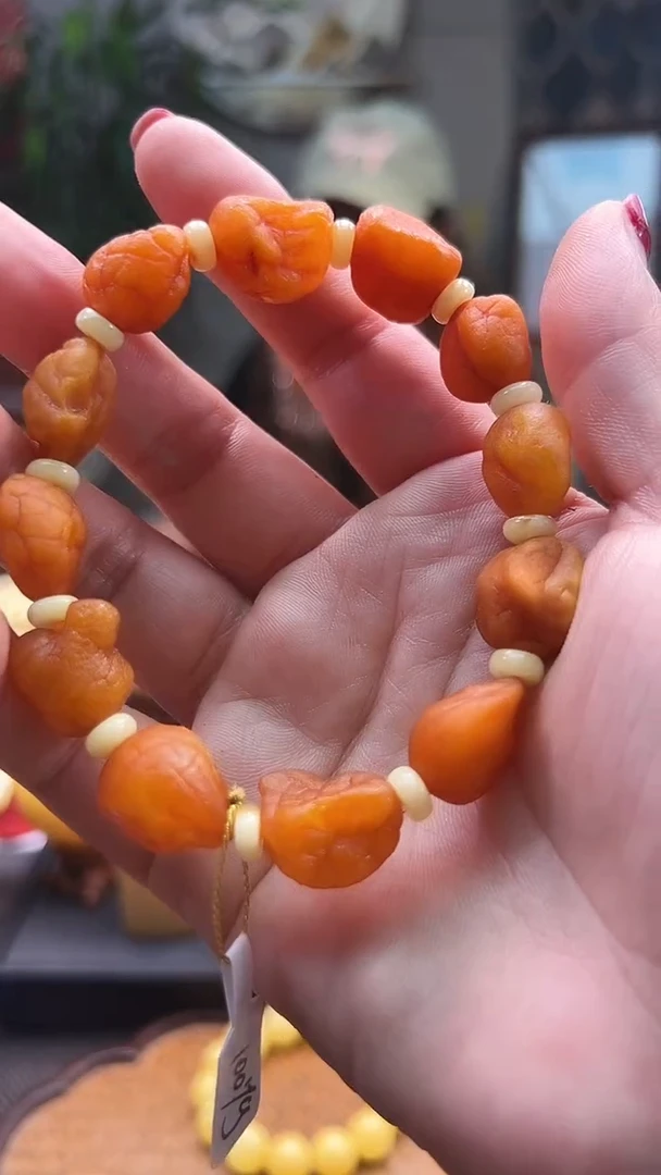 未镶嵌蜜蜡手串12+蜜蜡随型海飘单圈