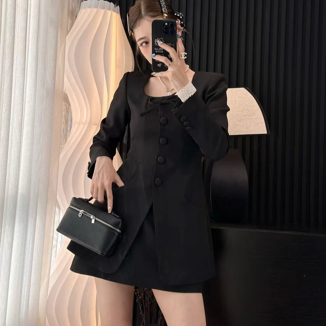 TongTong女系 法式极简风修身收腰西装半裙套装 高定轻奢名媛设计