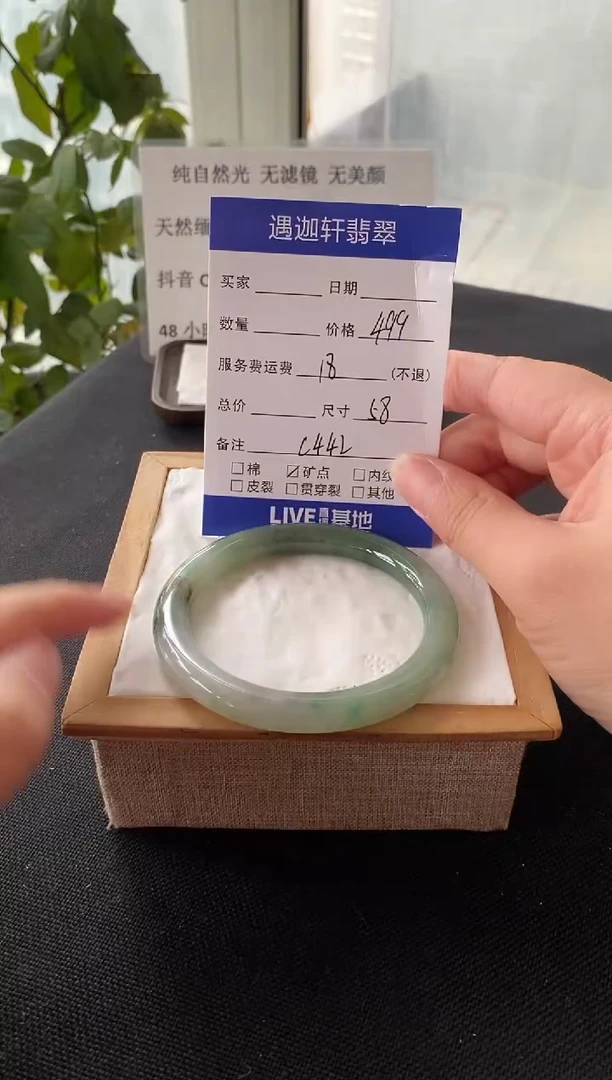 未镶嵌手镯翡翠58圈口C442编码