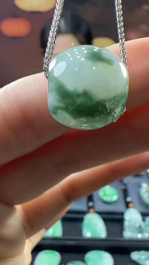 未镶嵌挂件翡翠路路通项链一套