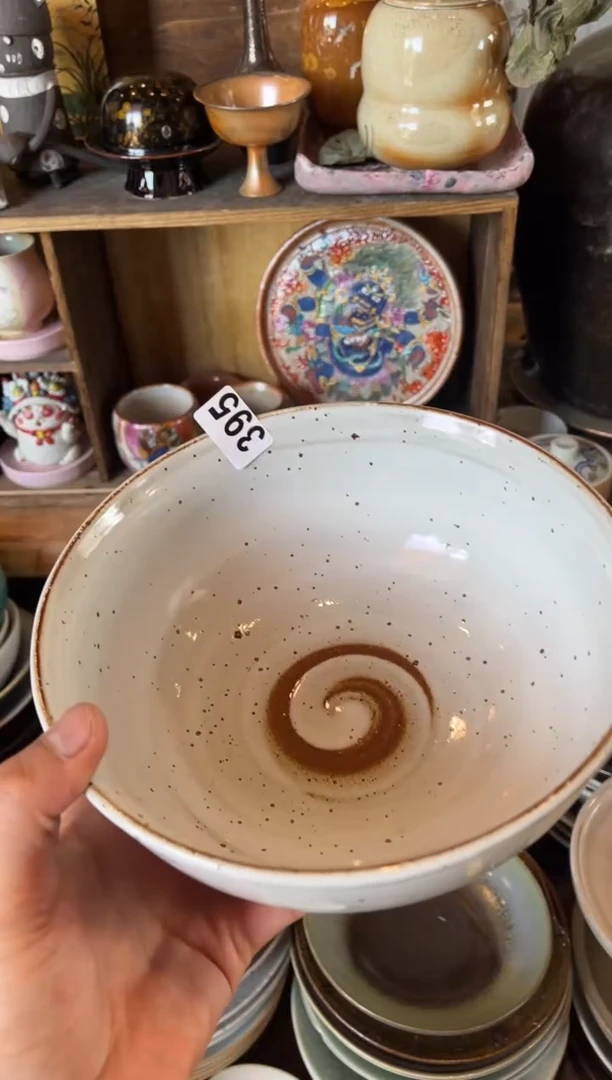 【闪购商品】瓷片395  白麻点斗碗1个