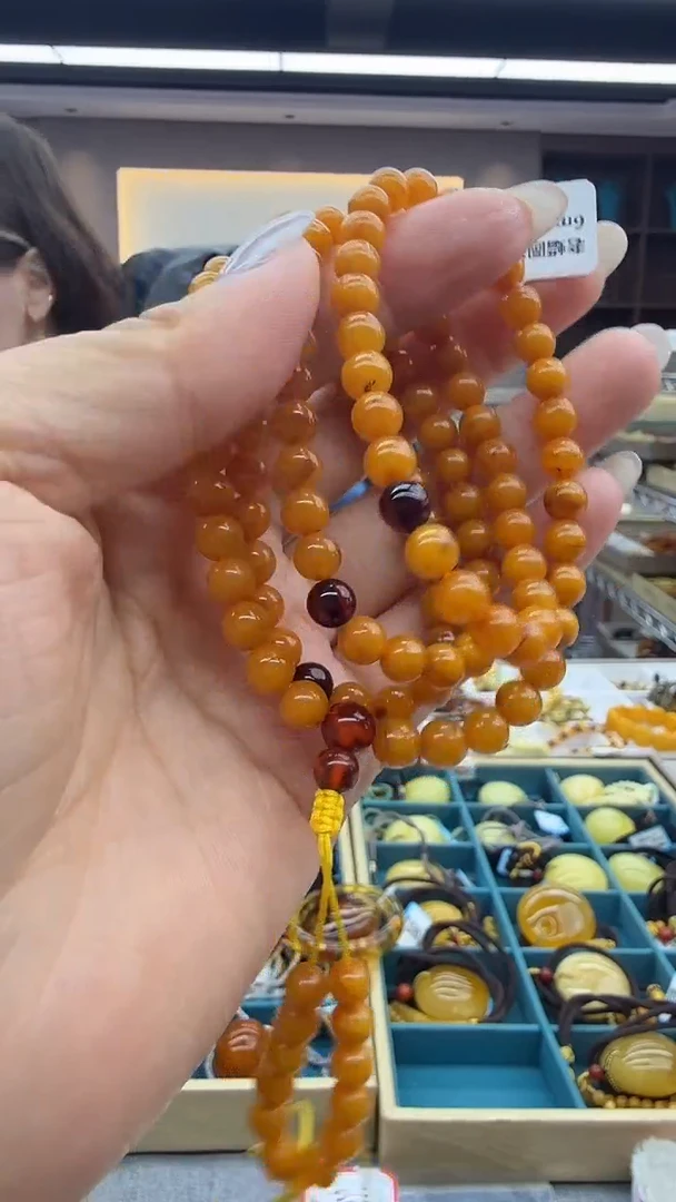 琥珀颈饰未镶嵌63秒拍号 假一罚三 6mm
