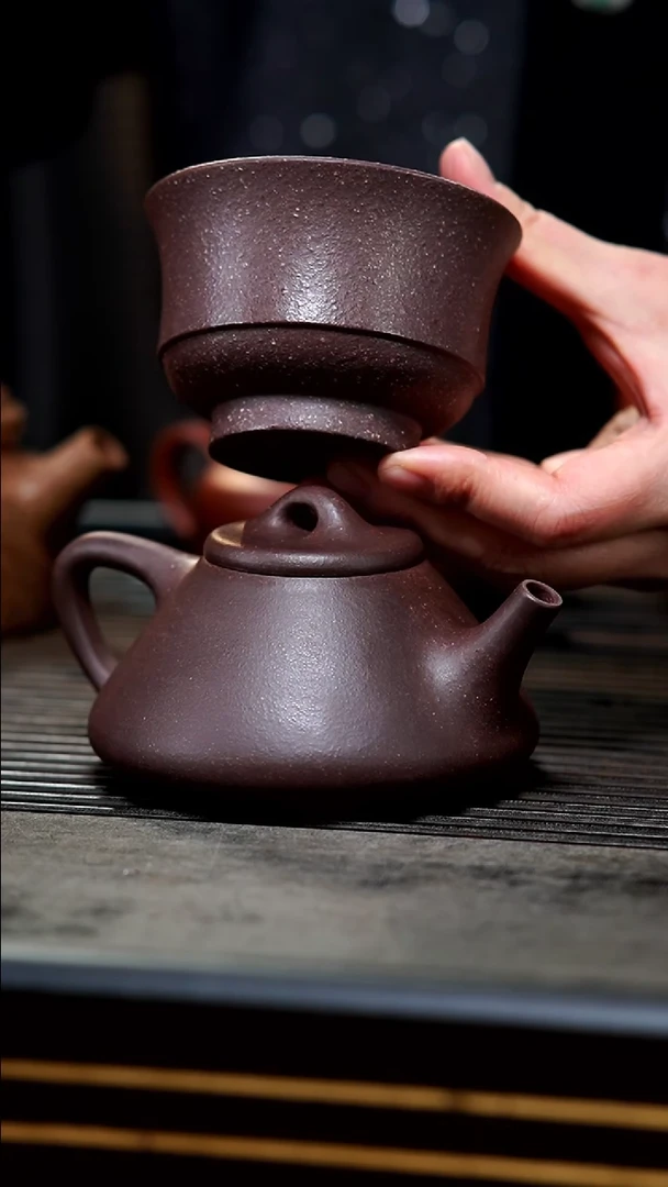 【闪购商品】紫砂茶壶粗砂千禧老紫泥子冶石瓢220cc