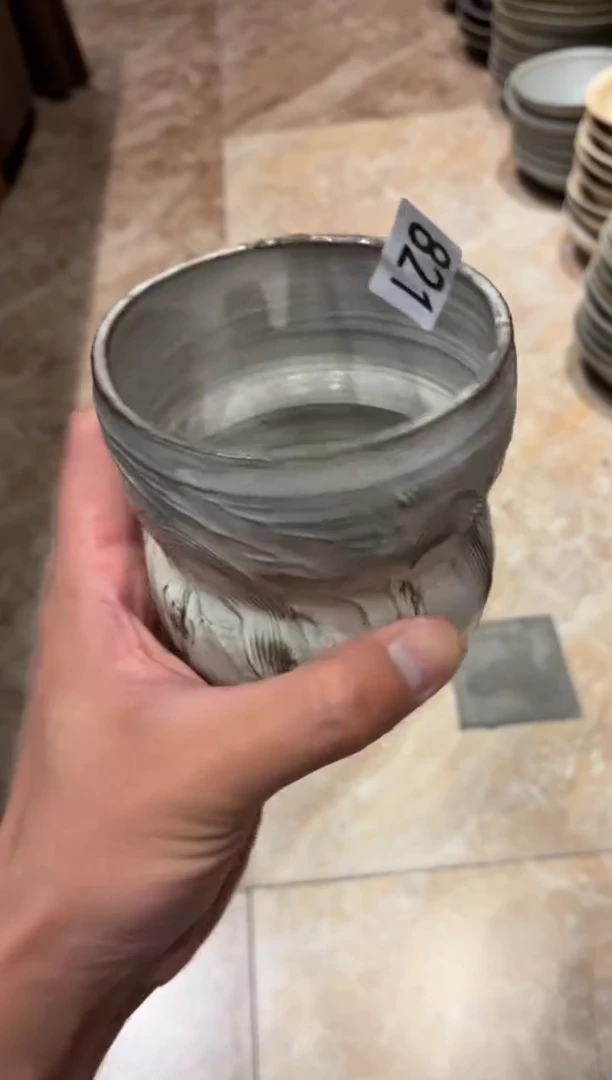 搪瓷夏**枫821 粉引手握杯1个