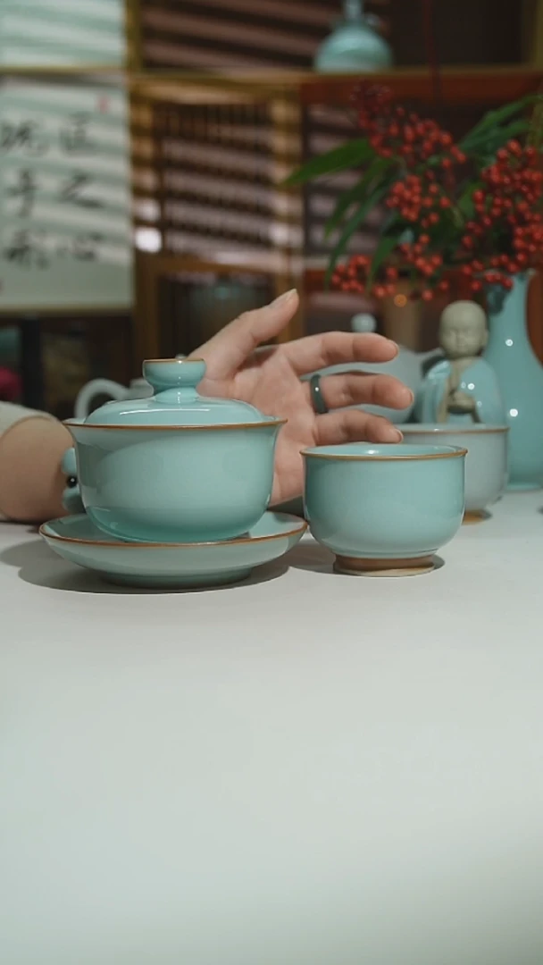 天青运圈随缘盖碗加释然杯二级