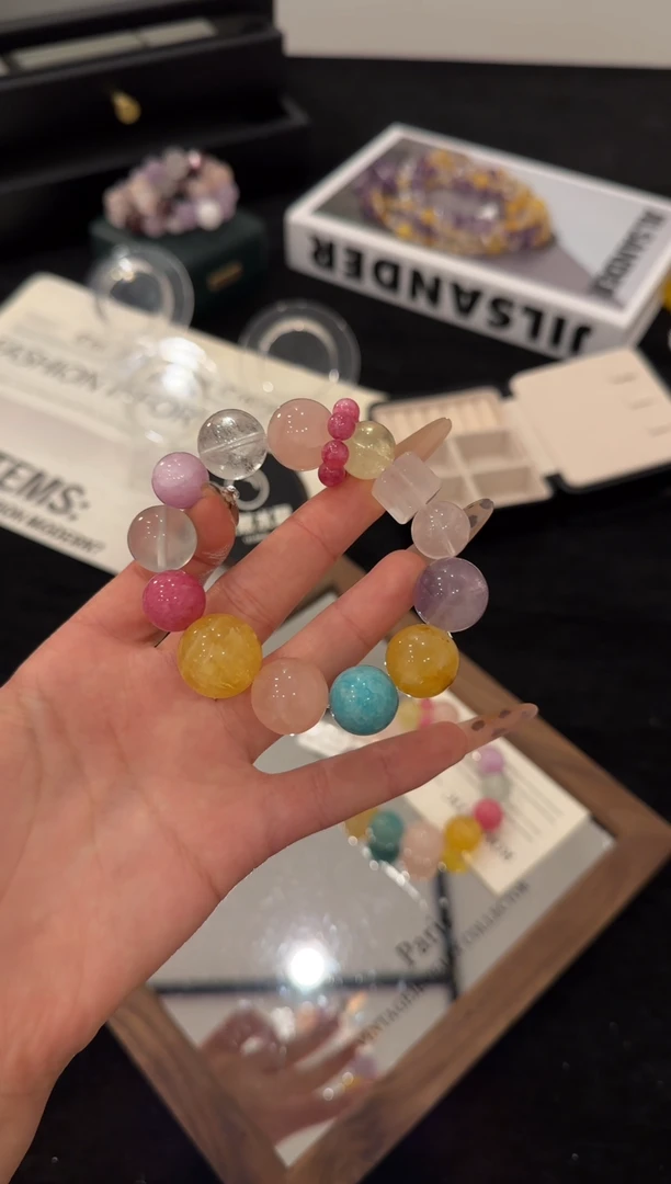 未镶嵌手链水晶彩虹多巴胺x3169