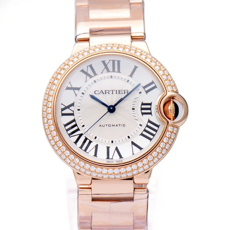 99新 Cartier/卡地亚 蓝气球系列WE9005Z3原镶钻自动机械表36mm
