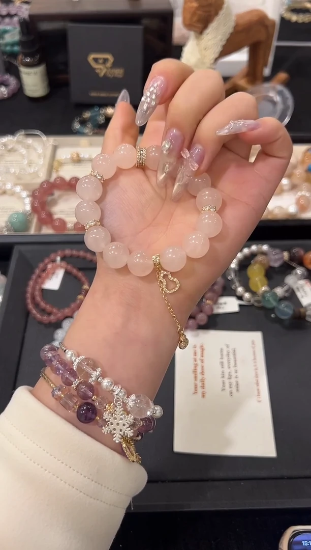 未镶嵌手链水晶粉晶葫芦同款设计款手串
