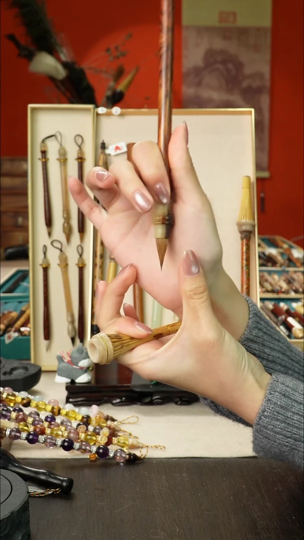 16号孤品高货毛笔链接 清水试笔 蘸墨不退