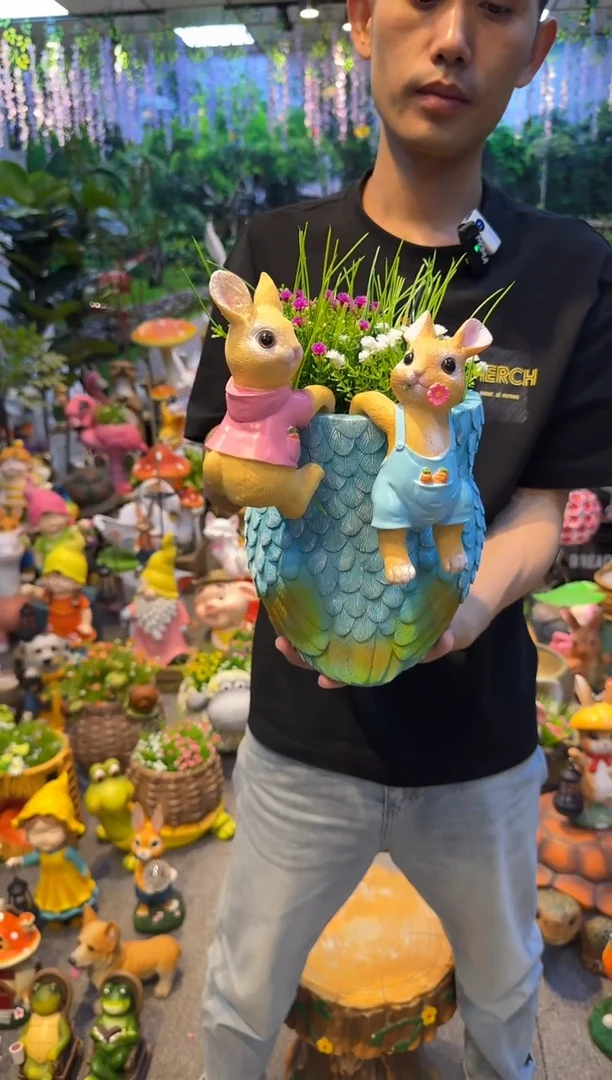 无花朵花园庭院摆件&00&挂钩兔子