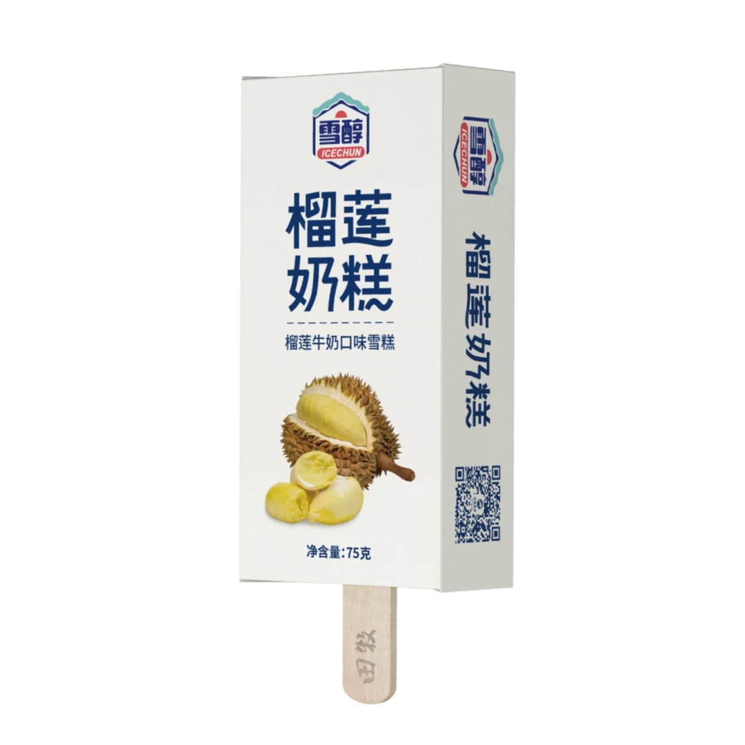 田牧榴莲牛奶雪糕家庭装榴莲牛奶口味 75g5支