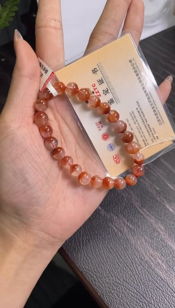 手链8±/x-053未镶嵌水晶红兔毛【有瑕疵】