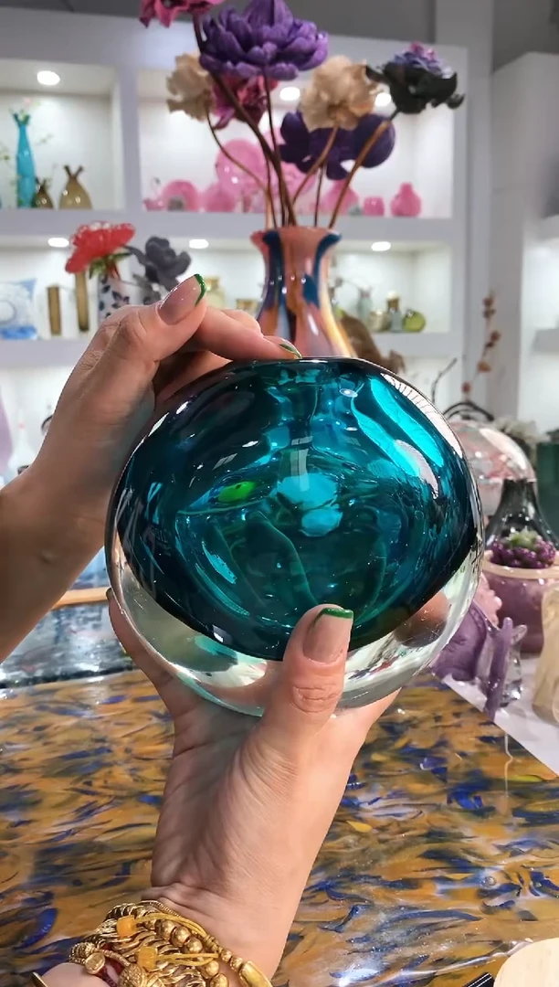 慕忆家手作琉璃花瓶微瑕