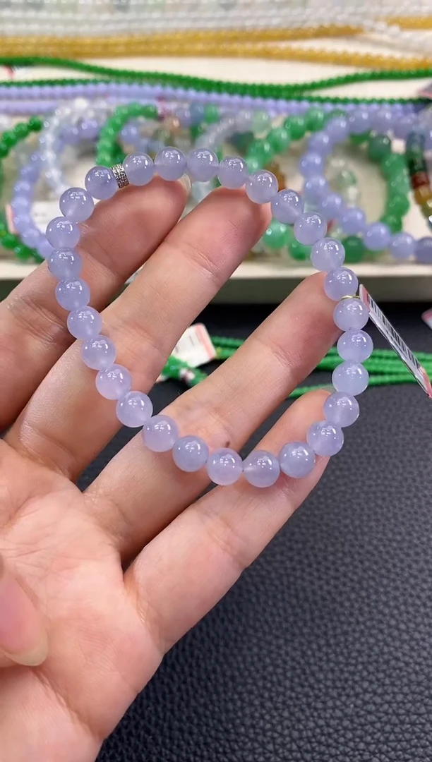 未镶嵌手串翡翠春日珠宝 D103紫货有色差