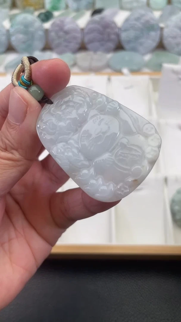 颈饰未镶嵌翡翠天然缅甸翡翠A货 有瑕疵17