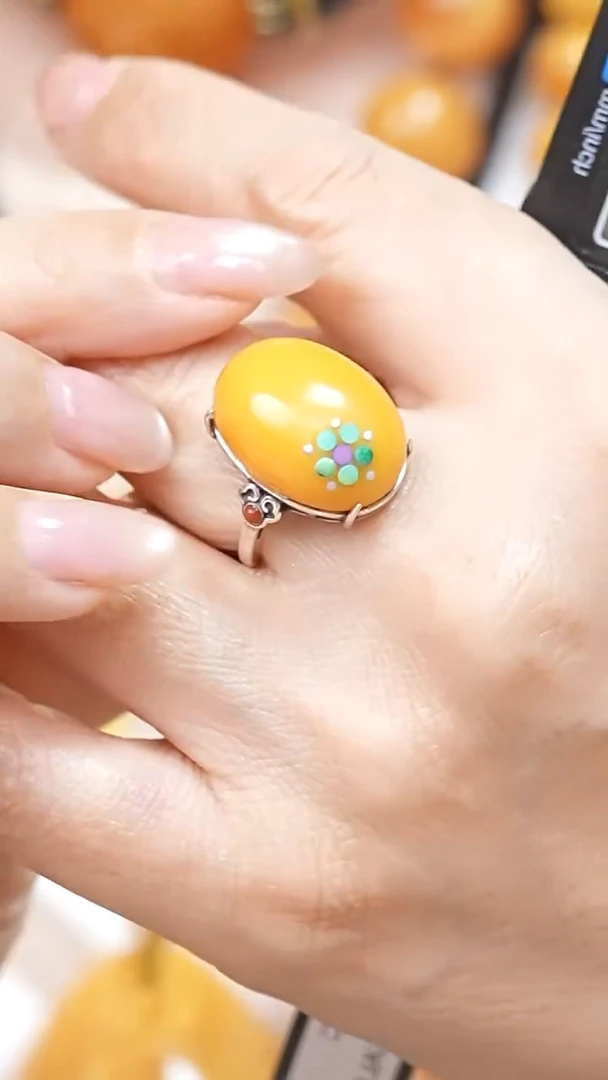 蜜蜡颈饰银S925镶嵌5494天然蜜蜡珠宝奇石云端妖孽石膏蜡全部保真