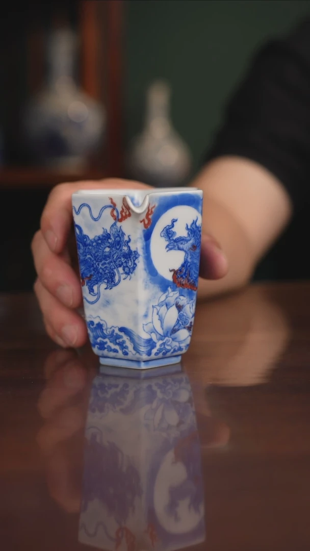 自成堂柴窑青花釉里红