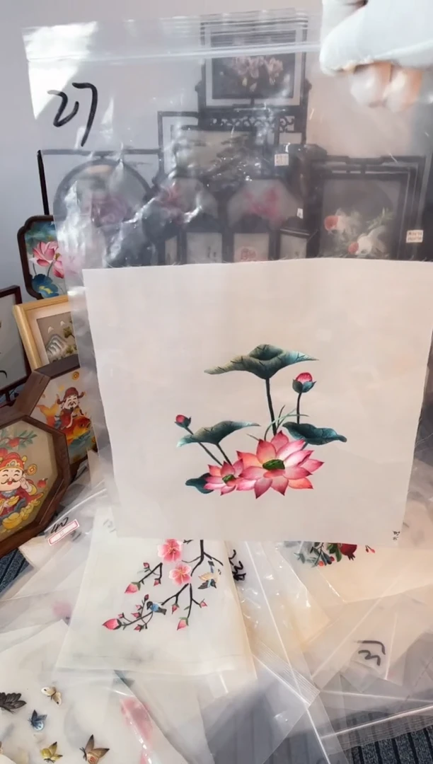 织绣纯手工苏绣双面绣绣布27