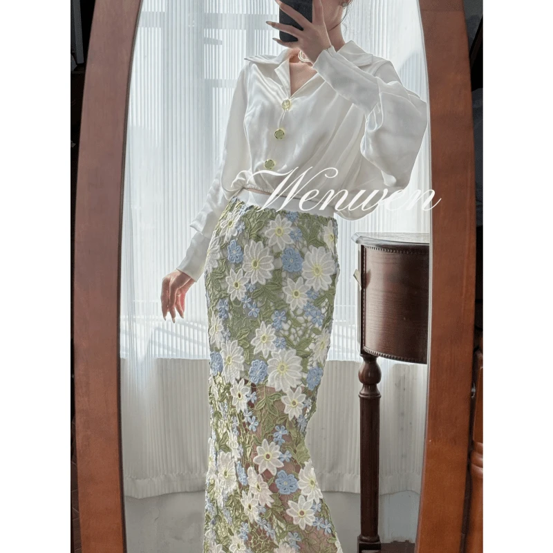 TANS【春日花园】法式温柔风上衣半身裙春季小众设计感套装