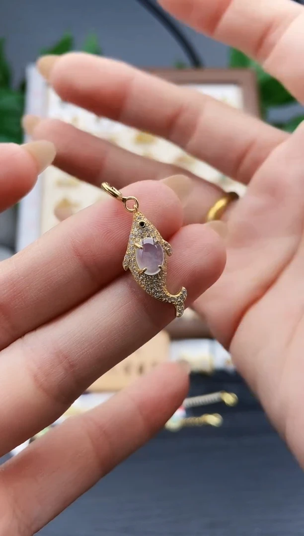 颈饰银S925镶嵌翡翠12