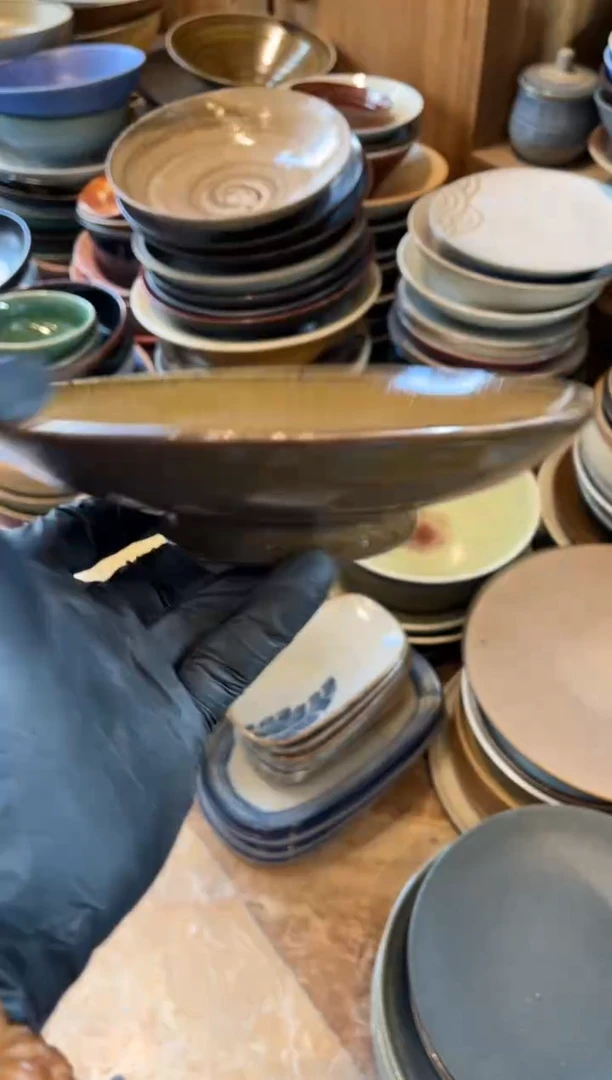 【闪购商品】瓷片830  微瑕黑金釉新款盘1个