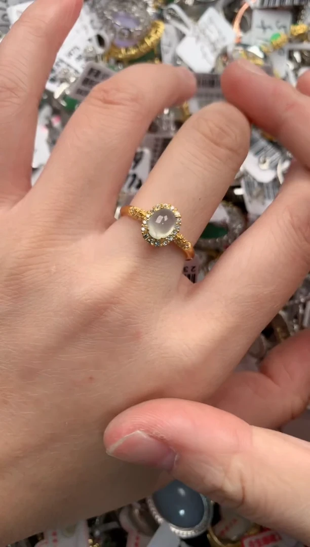 银S925镶嵌戒指翡翠888             9