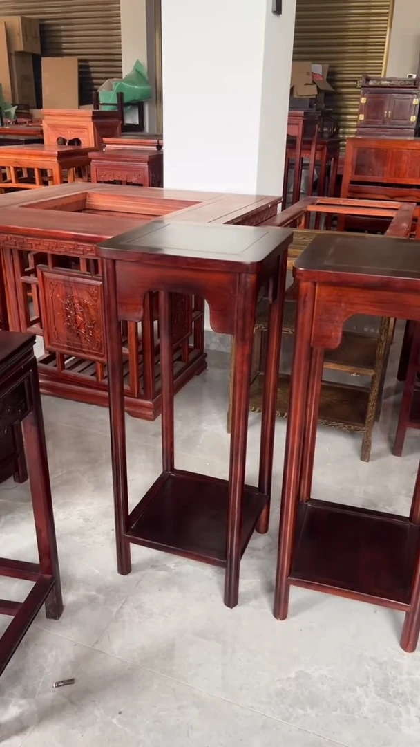 黑酸枝木类成套家具花架