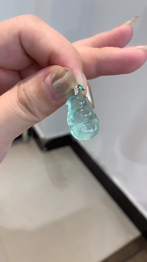 未镶嵌蛇纹石玉颈饰四季豆不带链子