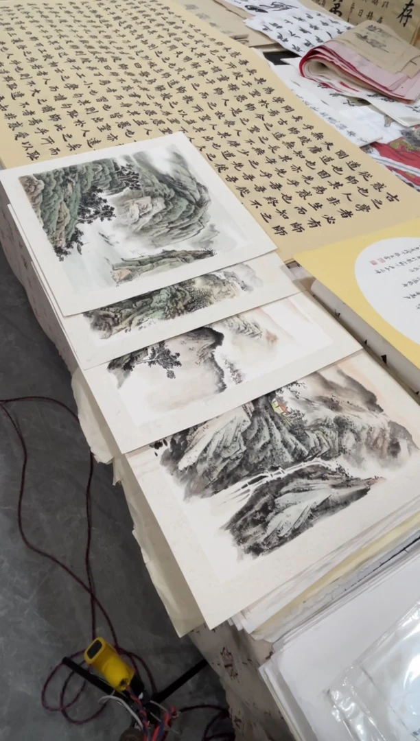 【闪购商品】卡纸水墨斗方 四个 刘川老师