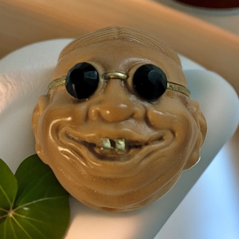 【摘星阁】镶嵌地主雕刻男士盘玩高质量核桃文玩猴头小众文玩四姑