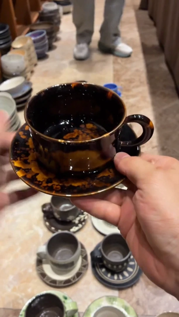 瓷片征****.259微冀州窑瑁咖啡杯1套