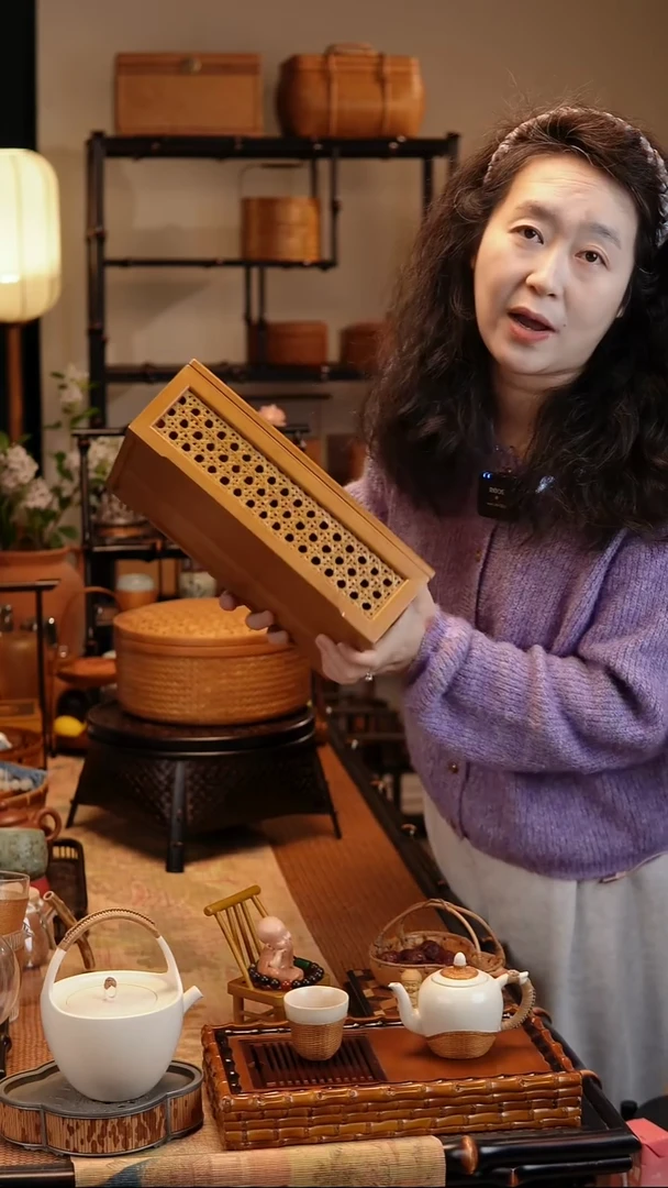八目竹盒竹编