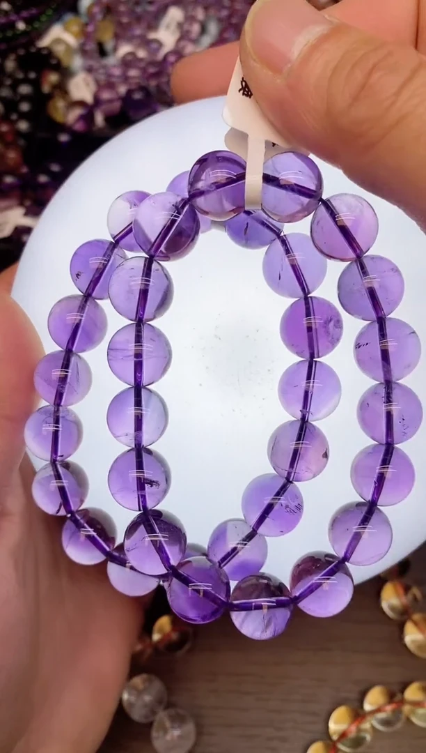 【闪购商品】水晶手链未镶嵌b22 紫水晶12mm 多样性发其一