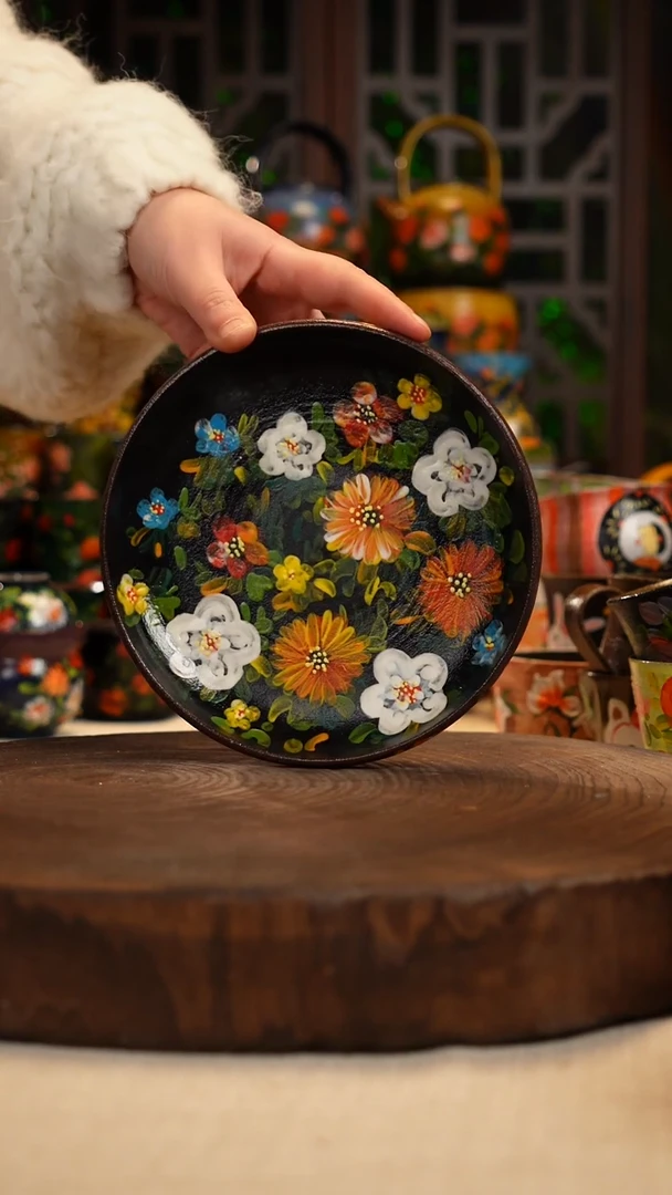 油画 手绘 釉 下彩