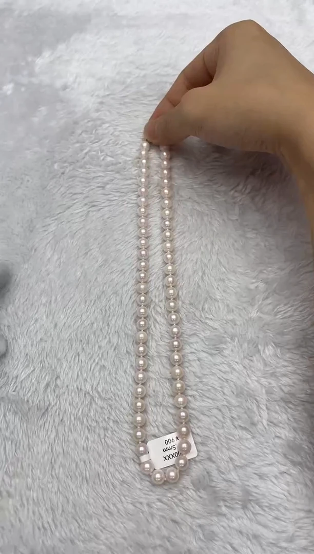海水珍珠银S925镶嵌项链AK7-7.5mm