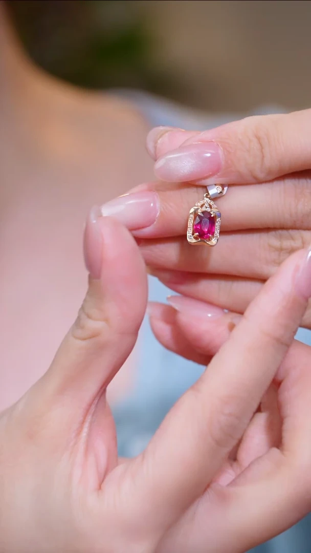 吊坠不含链18K金镶嵌碧玺多样性发@@U2080