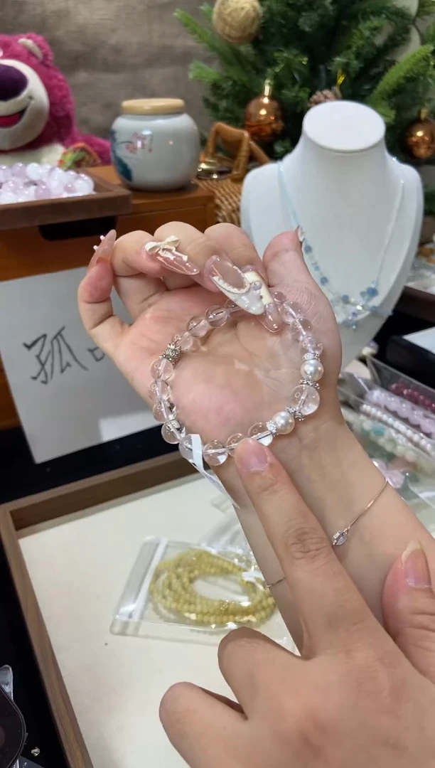 水晶手串未镶嵌孤品捡漏均匀瑕疵介意勿拍
