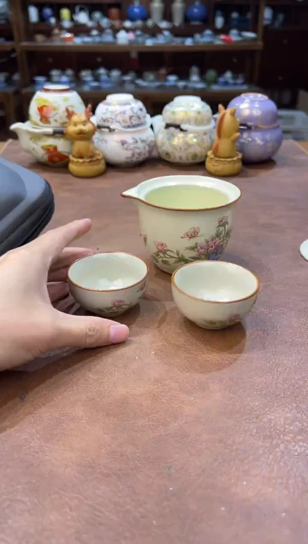 真的很便宜超好看会开片的旅行茶具
