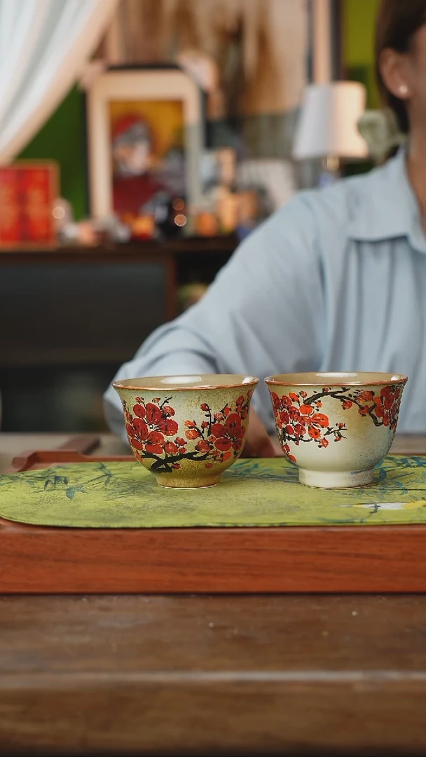 摆件景德镇釉下手绘陶瓷茶具，茶叶罐，咖啡杯