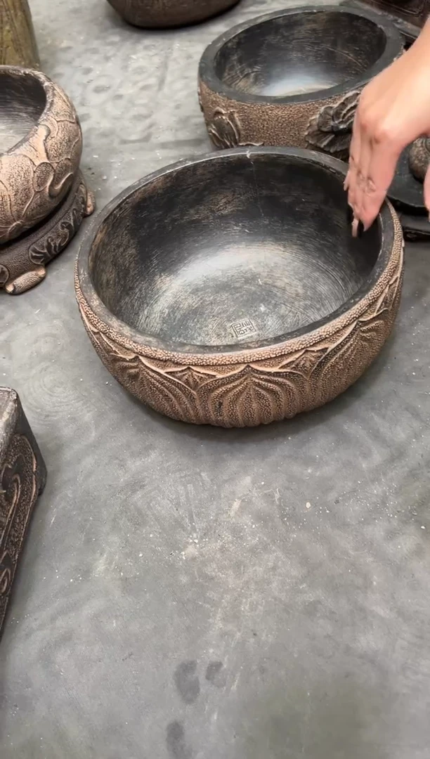 陶土【火山泥】莲韵盆