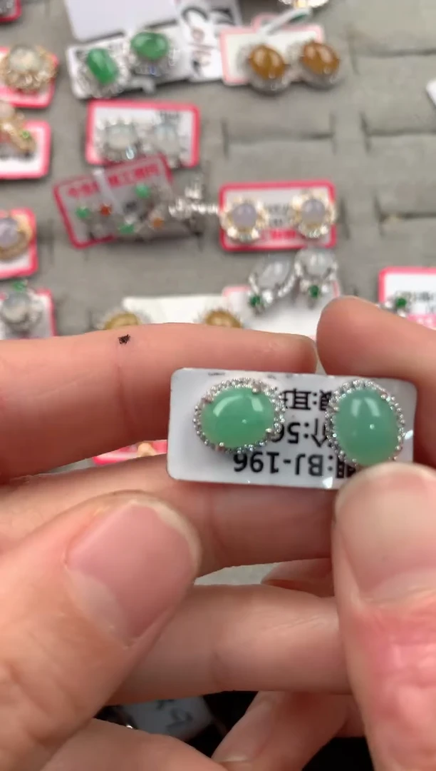 银S925镶嵌戒指翡翠666   3