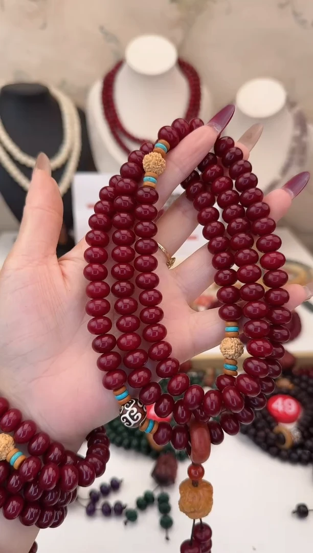 【闪购商品】菩提根/象牙果手串红色算盘