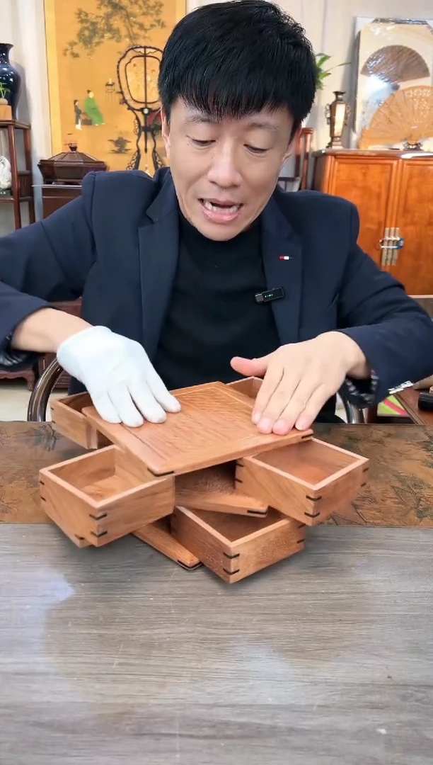 【闪购商品】花梨木类成套家具缅花  旋转干果盒