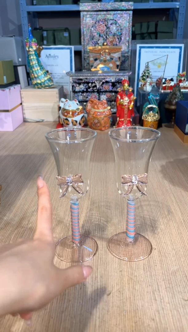 【闪购商品】杯146蝴蝶结高脚杯    （对图）