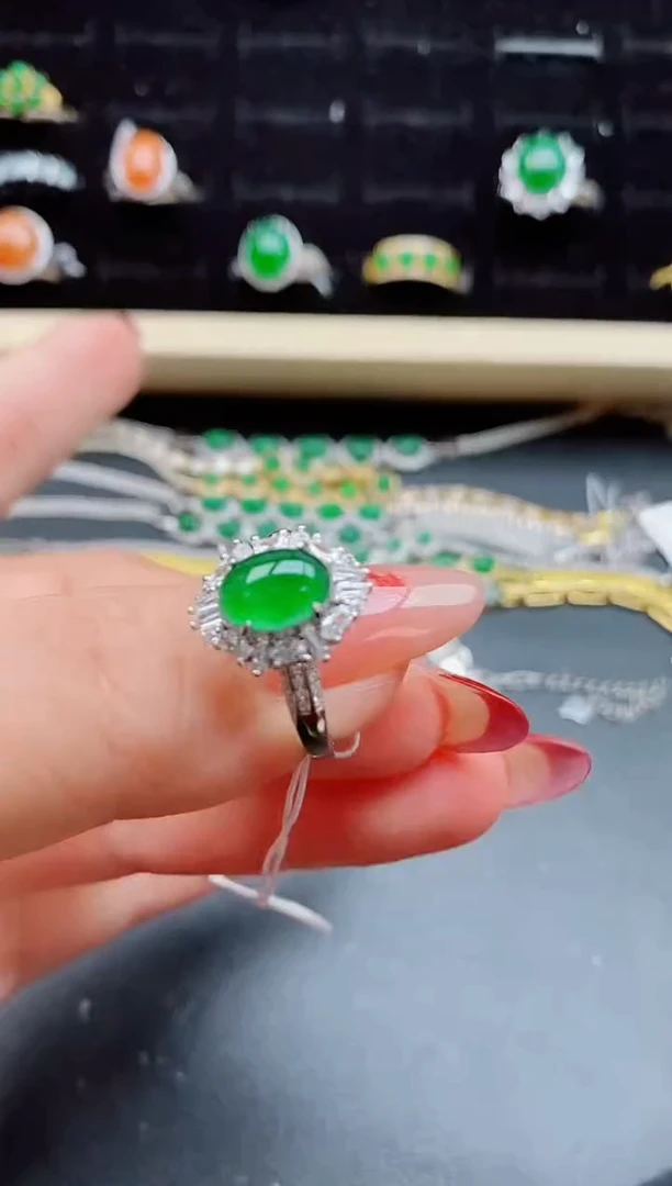 【闪购商品】翡翠戒指银S925镶嵌32131